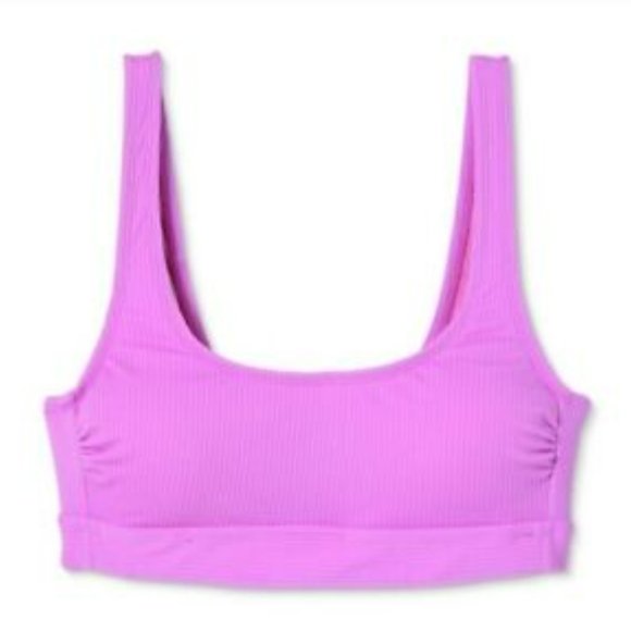 Stoney Clover Women Swim Top NWT Purple Size Small (4-6) Ribbed Cut Out Back - Picture 3 of 10